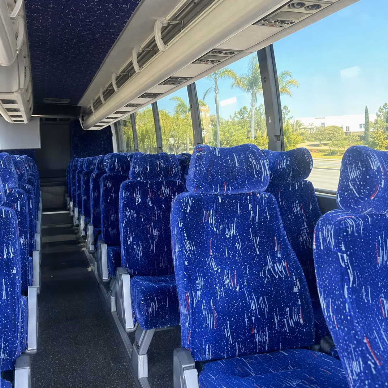 56 passenger charter bus inside